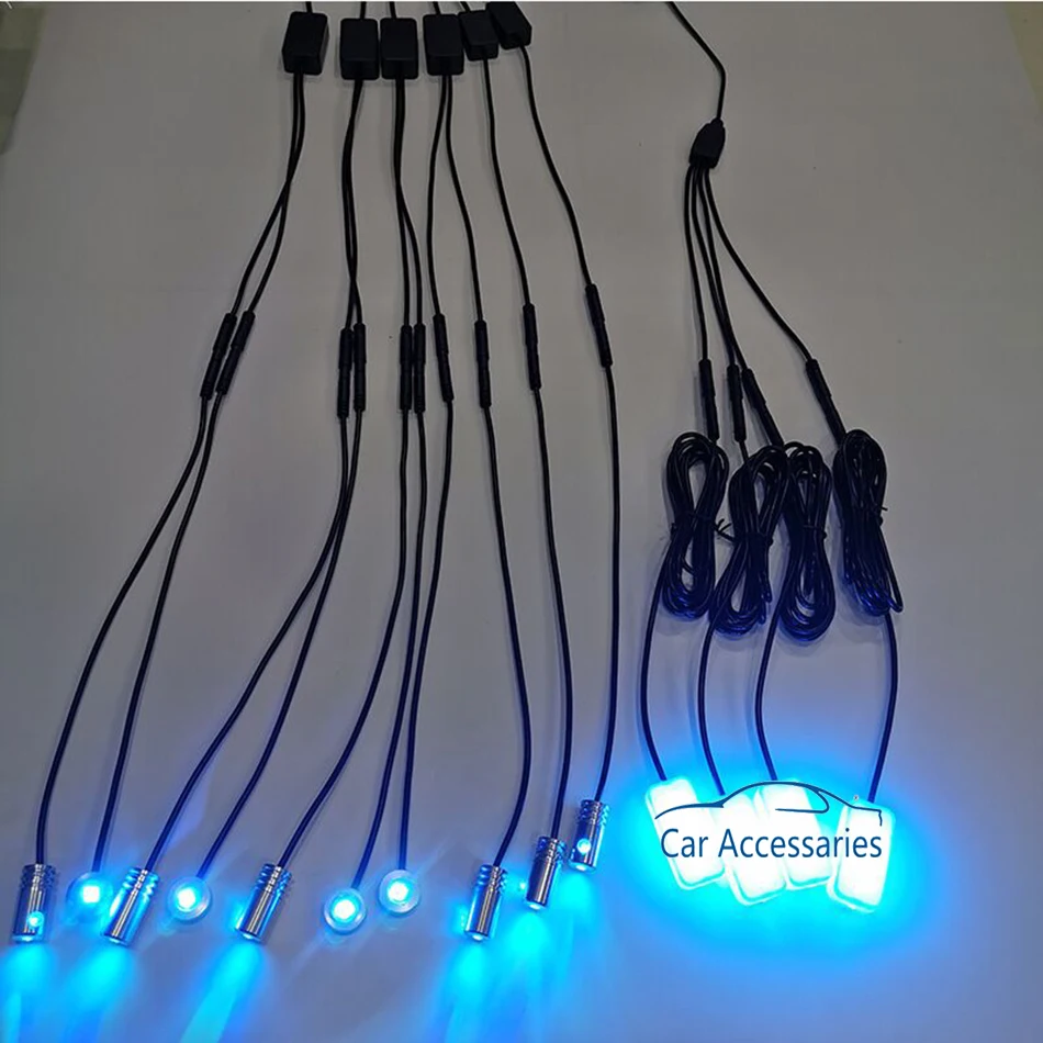 Universal 10 in 1 RGB LED 8M Led Interior Light Ambient Fiber Optical Strip Light by App Control Car Decorative Atmosphere Lamps