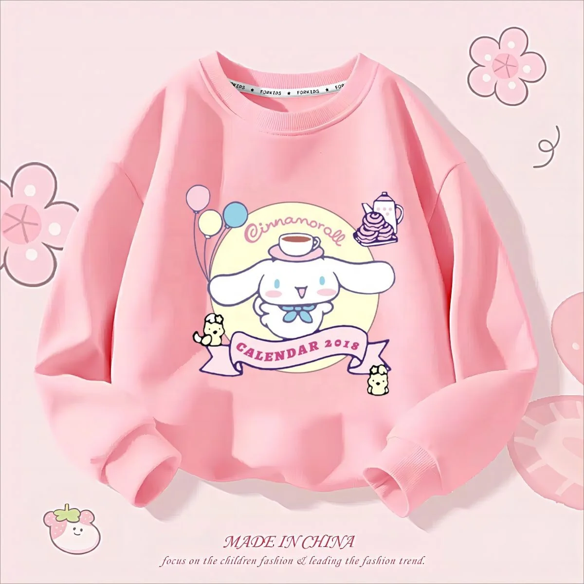 New Sanrio Spring Fall Children Hoodie Kawaii Cartoon Cartoon Cotton ...