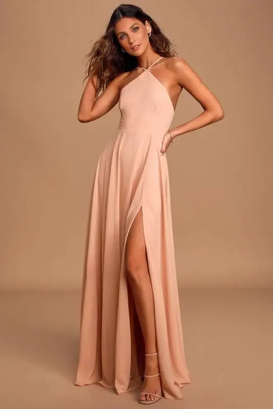 princess polly baby blue dress New Design WomenAbsolutely Breathtaking Blush Pink Maxi Dress Bridesmaid  Dress