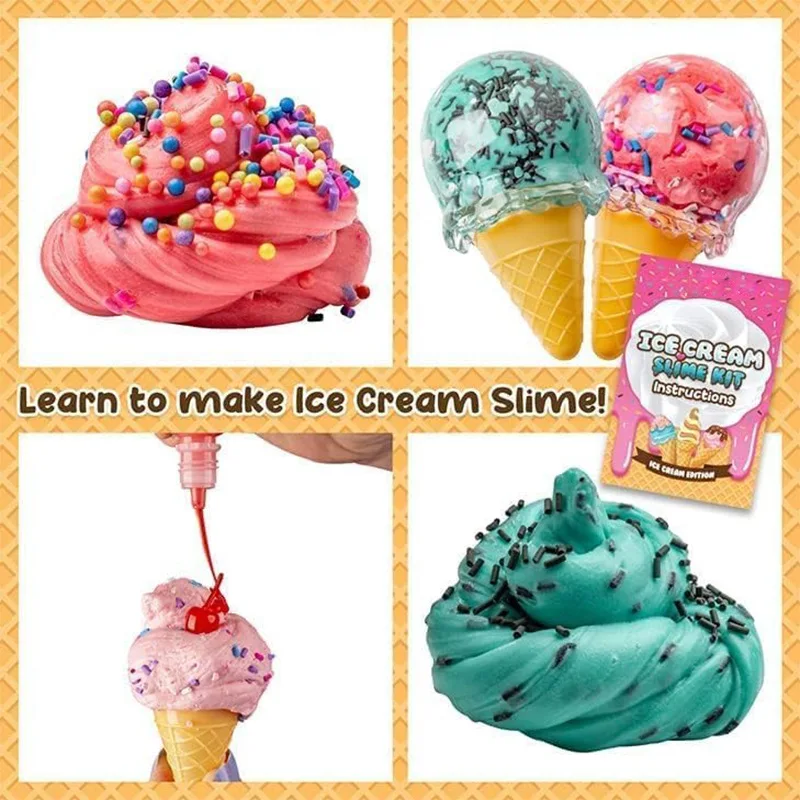 LZY1001  Ice Cream DIY Slime Kit-Educational Fluffy Slime Kit for Kids