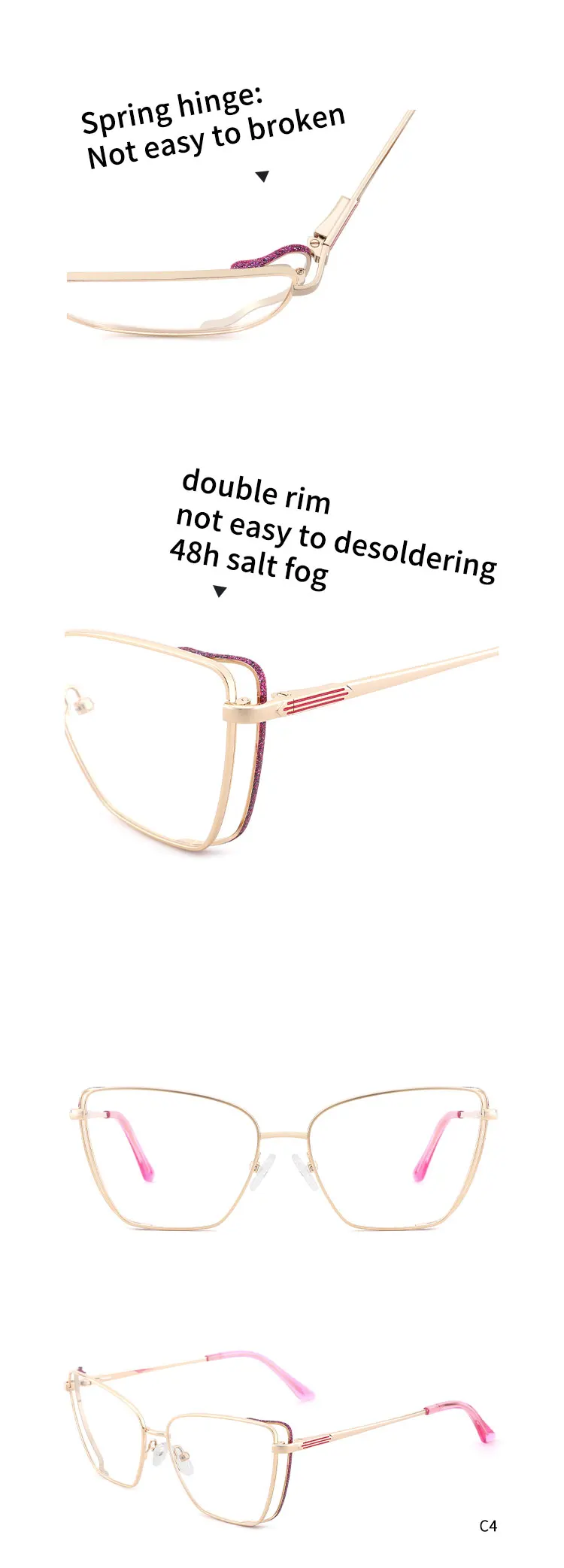 YC 2024 Cat Eye Eyeglasses Frames - Stylish & Functional