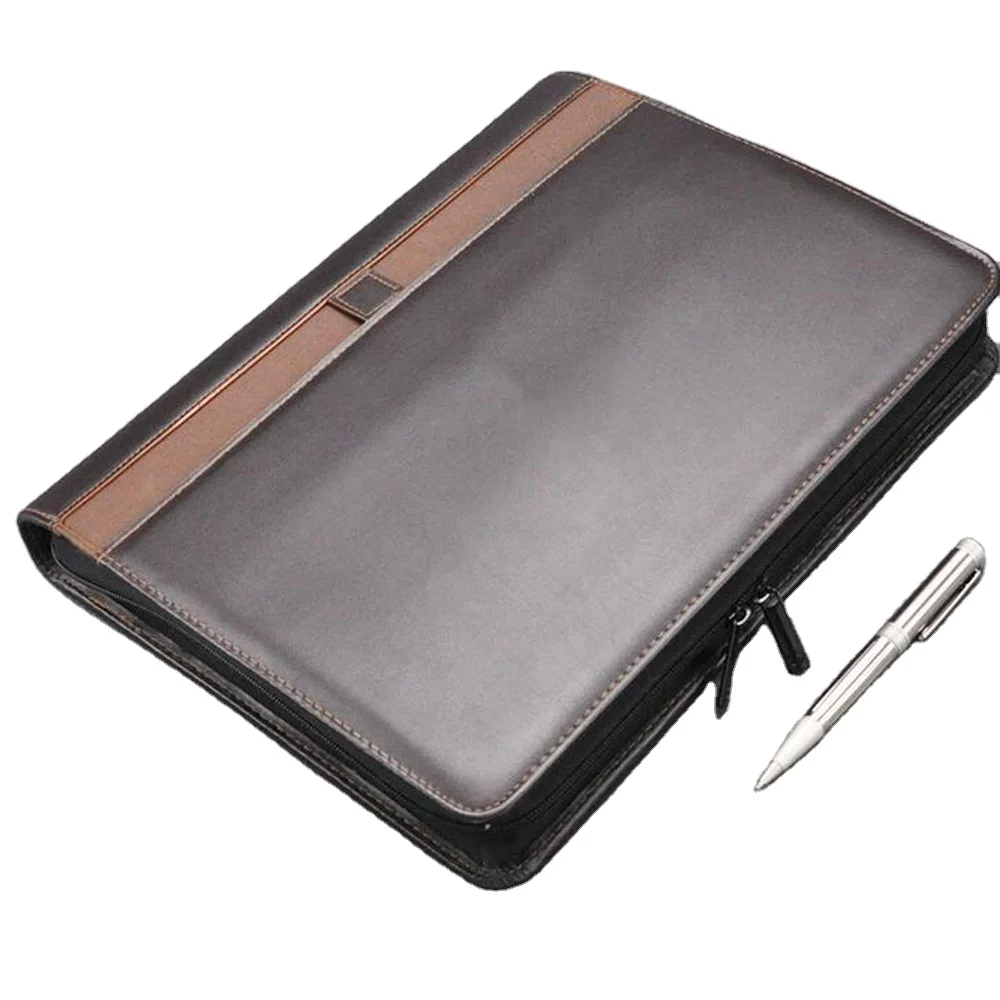 Оптовая продажа индивидуальная деловая папка A4 из искусственной кожи для документов с кольцом