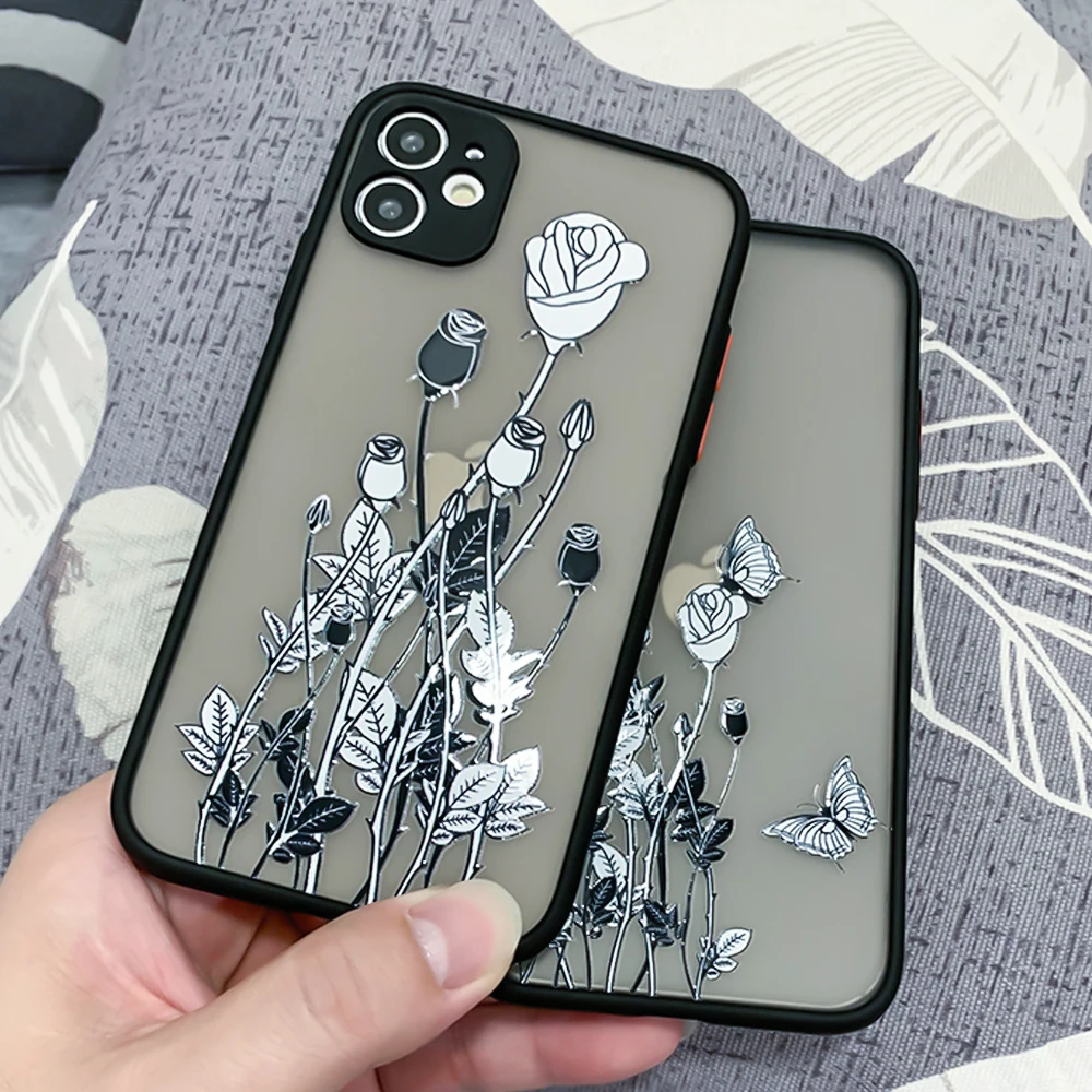 High quality Rose Butterfly Mobile phone Case For iPhone 15 promax