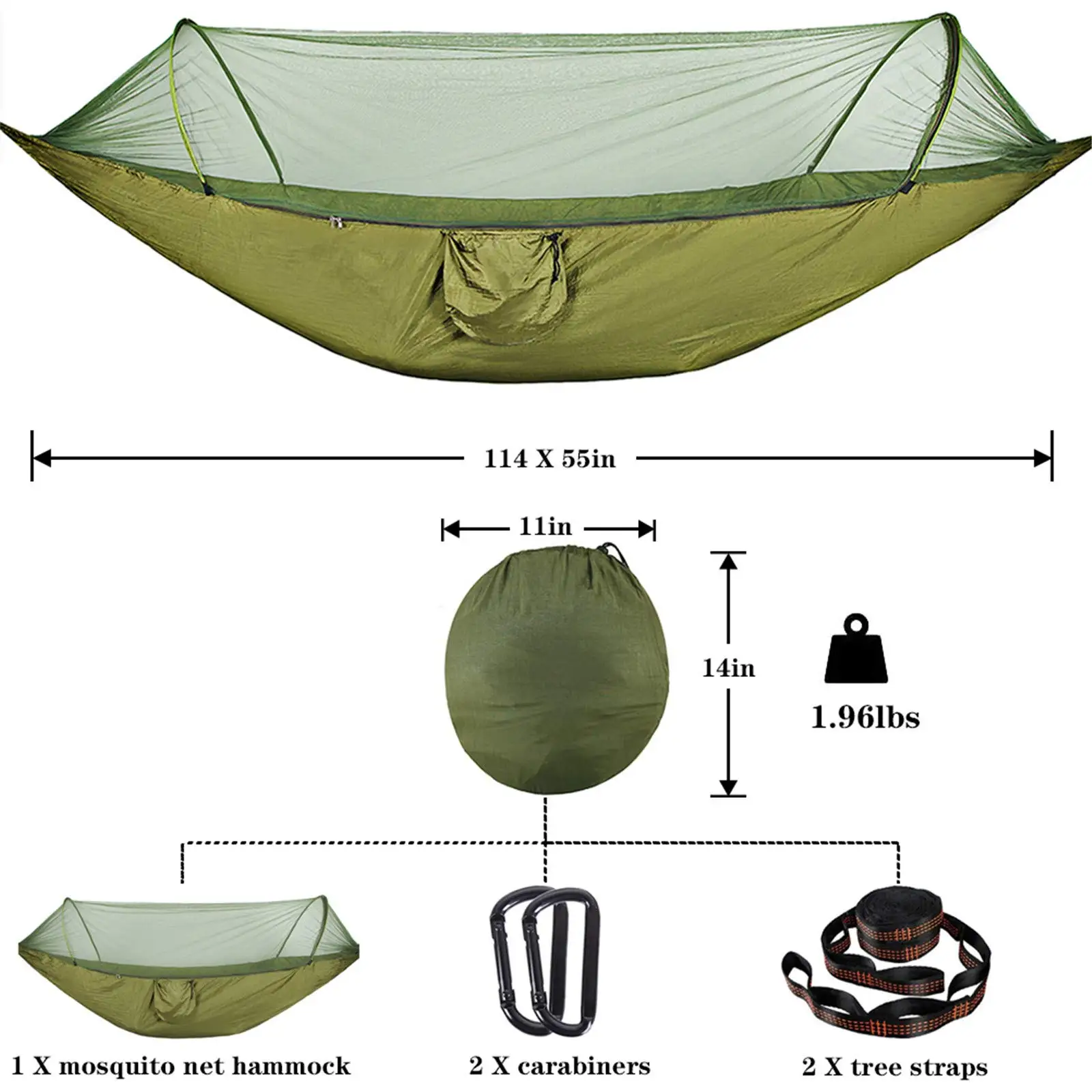 Быстрооткрывающийся гамак, подвесная легкая палатка для походов и отдыха на открытом воздухе, с москитной сеткой