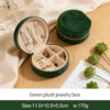 Green plush jewelry box