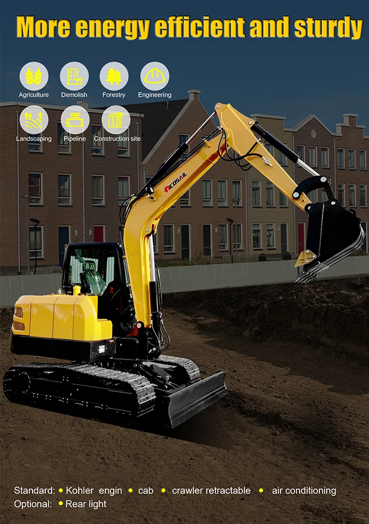 5 Ton 6 Ton Excavator Mini Excavator Prices with Side Swing Function