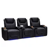 Classic black leather sofa