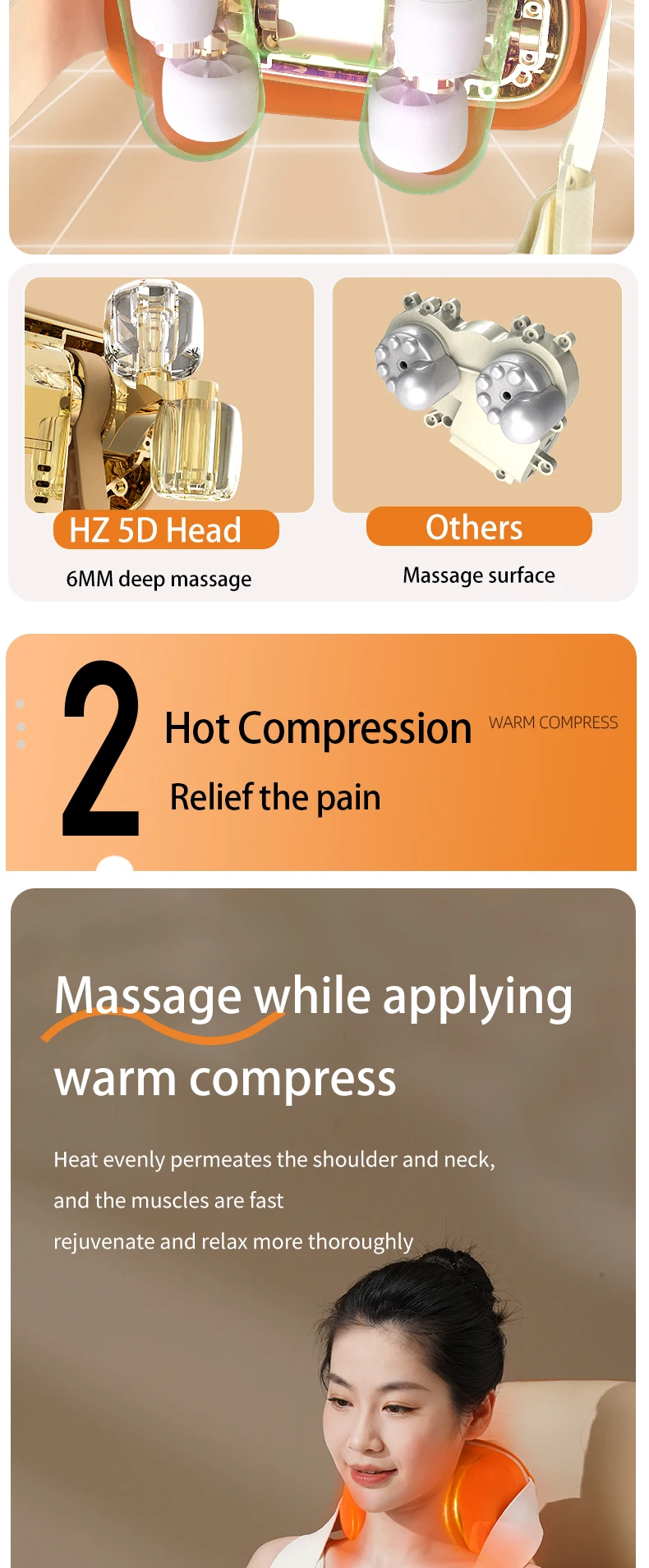 2025 Latest Multifunctional Shiatsu Electric Neck and Shoulder Massager Body Heat Pain Care Product Targeted for Comfort Relax
