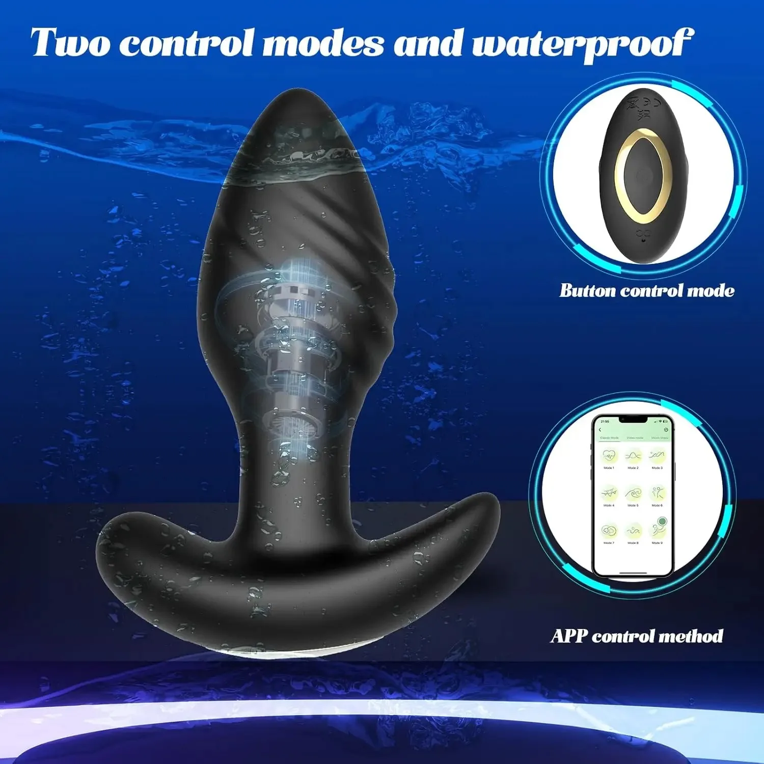 APP Control Anal Vibrator for Men Prostate Massager Wireless Bluetooth Rotation Butt Plugs Vibrating Sex Toys for Women Male Gay