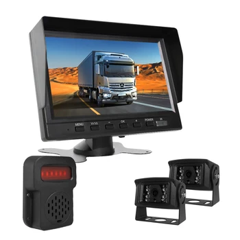 2CH AI BSD  Backup Camera System and 7inch  Screen Display Monitor  with Flashing Alarm for Truck Forklift RV Bus