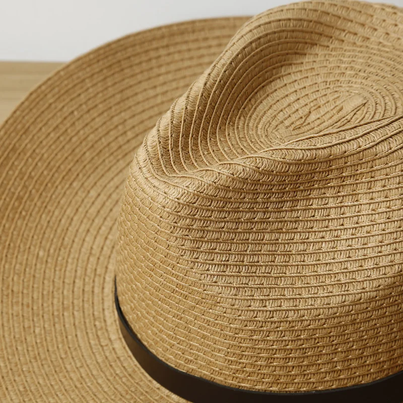 Bulk custom logo western folding men natural paper straw cowboy hats
