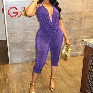 GX25352 Fashion 2026 Women Clothing Boutique Street Wear Sleeveless Halter Backless Tops and Half Pant 2 Piece Set