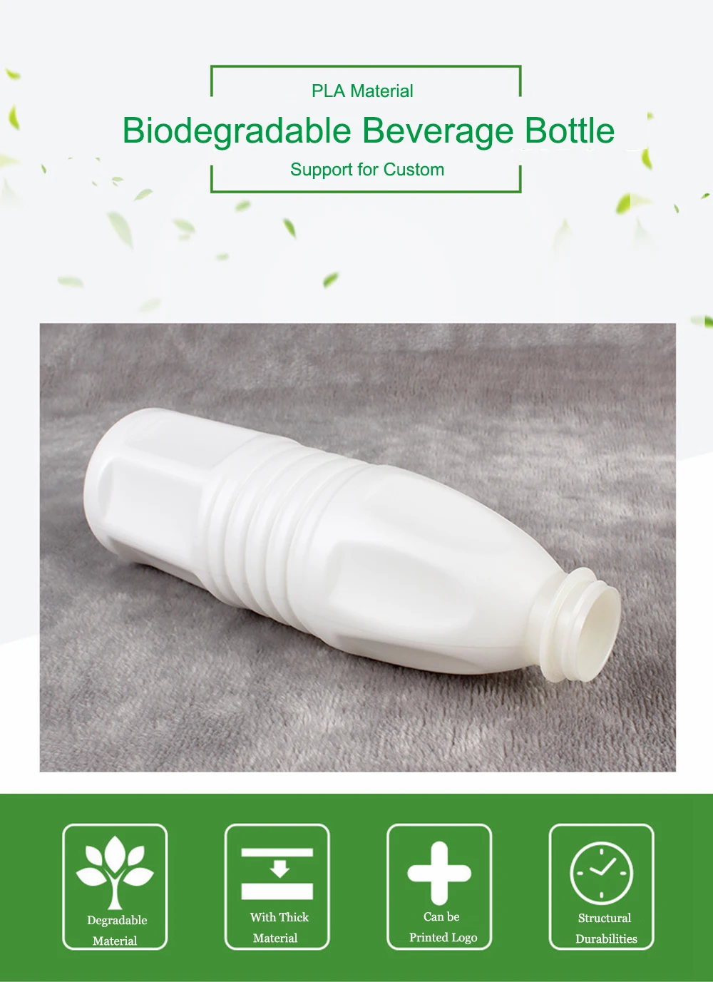 Round Food Container Transparent Plastic Bottle Biodegradable Pla Juice