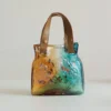 Jarrón de bolso de cuero