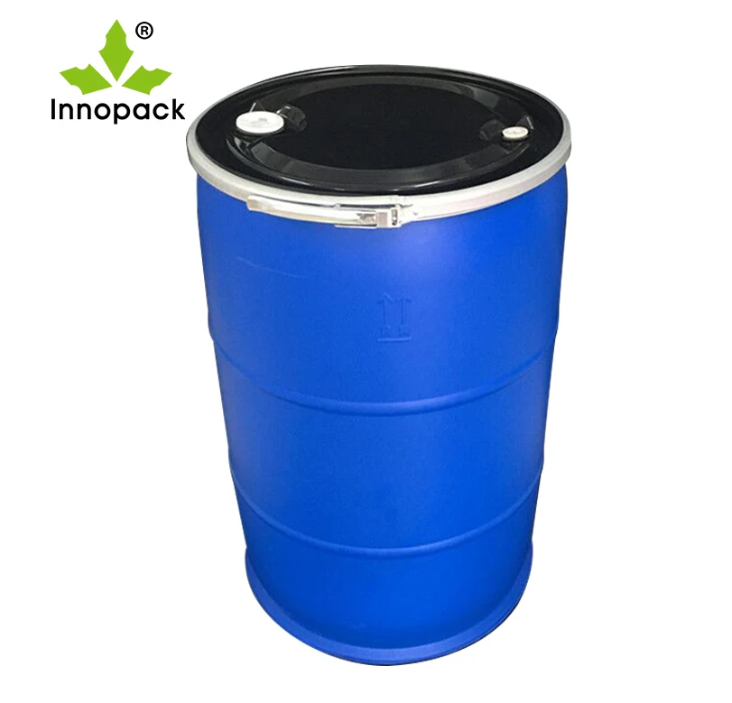 200 Liter HDPE Blue Plastic Oil Drum with Two Spout Lid and Lock Ring