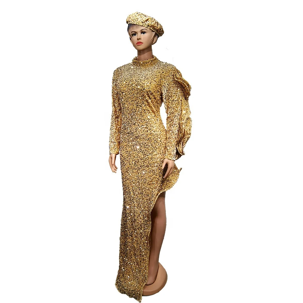 black prom dress with gold beading Champagne Gold Gown