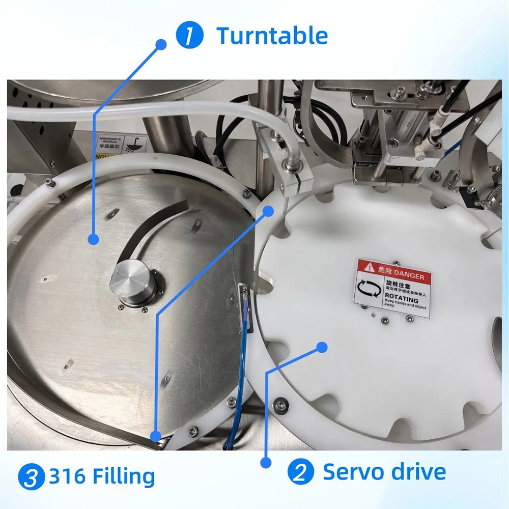Laboratory Use Full Automatic Desktop Peristaltic Pump Small Volume 1ml-10ml Liquid Glass Vial Filling Crimping Capping Machine