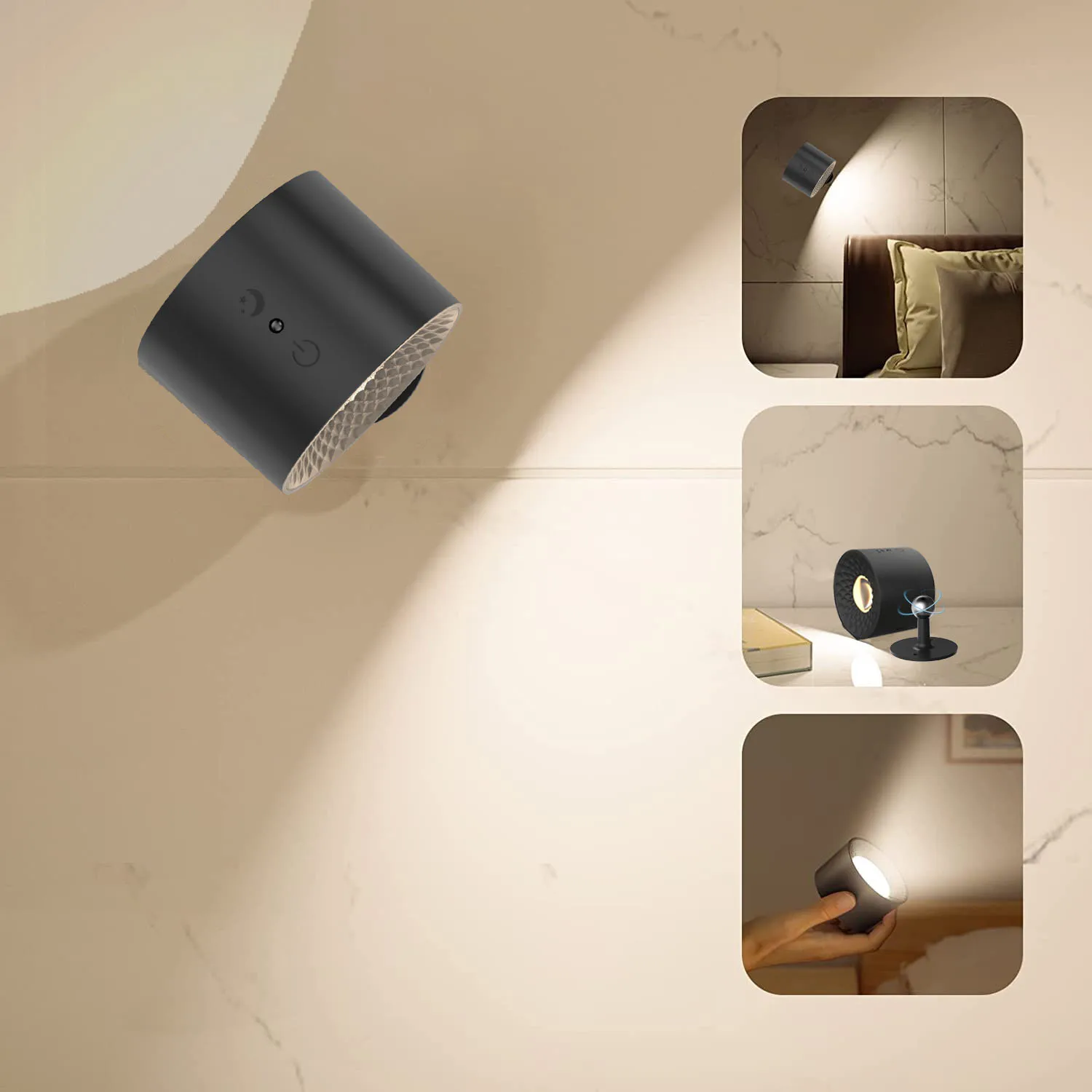 Dimmable Remote Control LED Wall Lamp Touch Switch USB Rechargeable Reading Light Indoor Lighting Magnet Adsorption Wall Light