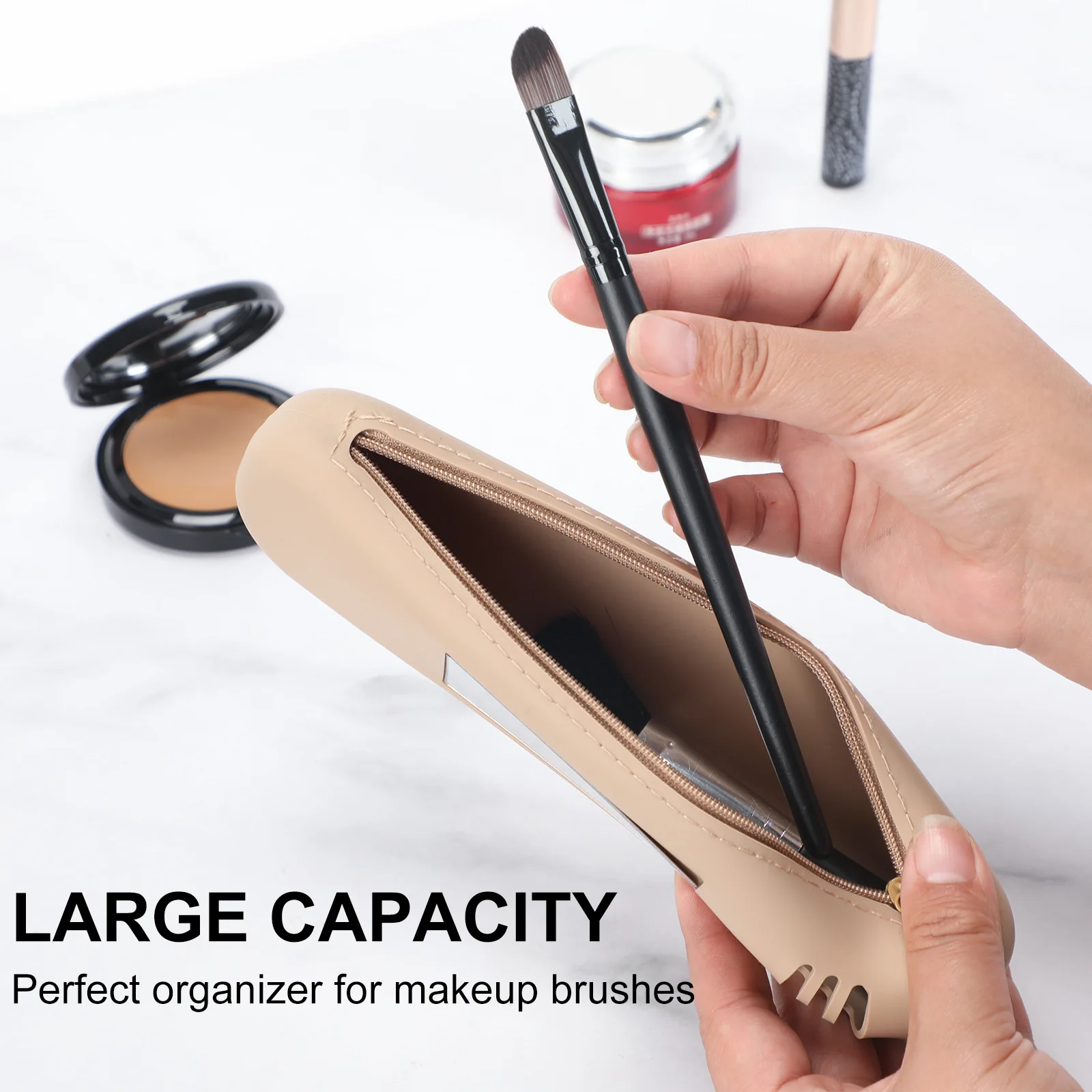High Quality Travel Make Up Brush Pouch Custom Logo Portable Small