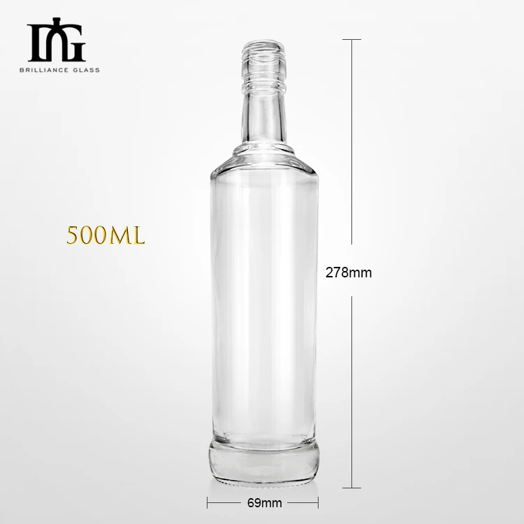 China Manufacture Volcanic Bottom 375 ml 500 ml 750 ml Empty Glass Bottles for Liquor Vodka and Whisky