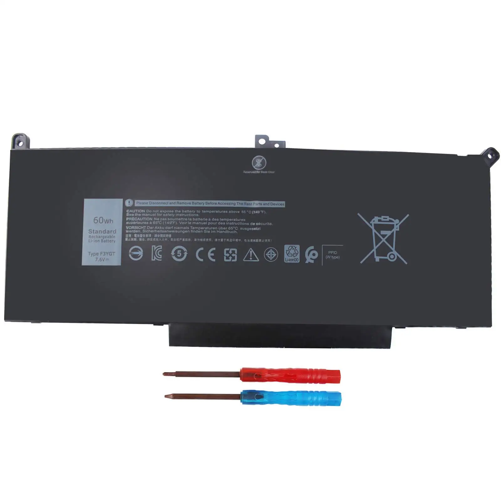 Genuine OEM Dell F3YGT 60Wh 4-Cell Laptop Battery For Latitude E7280, E7480, 7480, 7490, 7380, 7390 - View #2