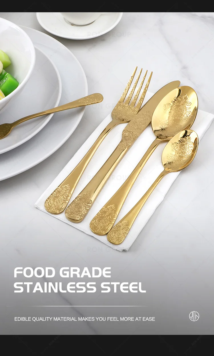 Flatware latest dinner wedding popular design restaurant tableware cutlery luxury high quality stainless steel silverware sets
