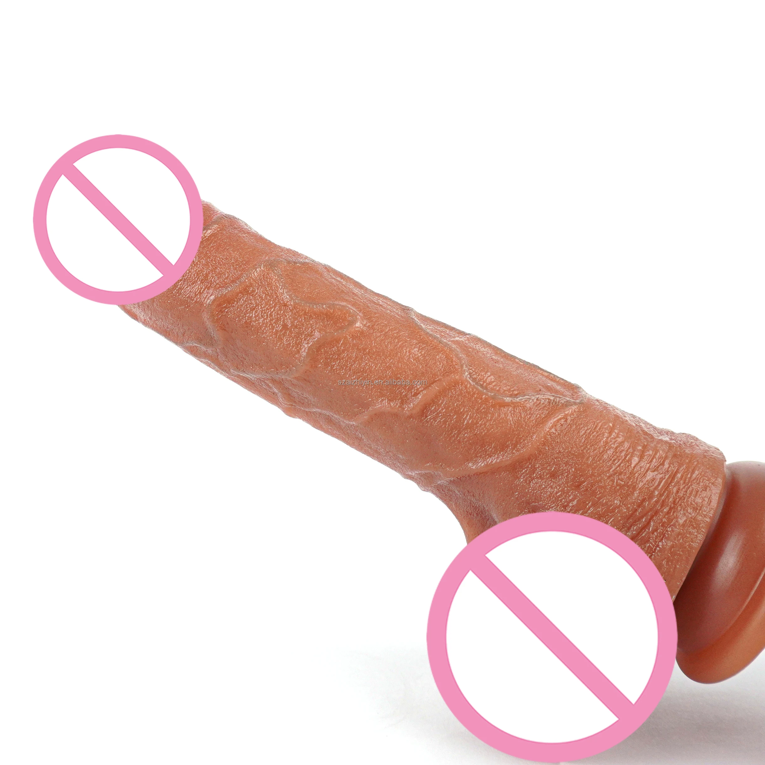 Realistic Women's Vibrator Dildo Sex Toy Pulsating Thrusting Features Automatic Updown Telescopic Real Skin Feeling Silicone