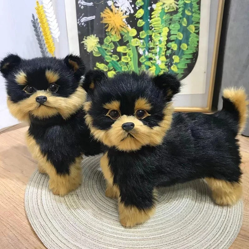 Realistic Yorkie Dog Simulation Toy Dog Puppy Lifelike Stuffed Companion Pet New 