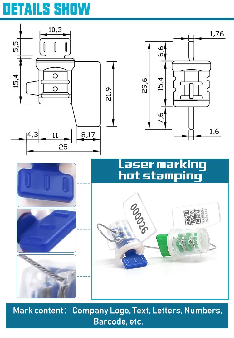 Bcm119 Gas Meter Security Seals Polycarbonate Meter Seal Blue Gas Meter