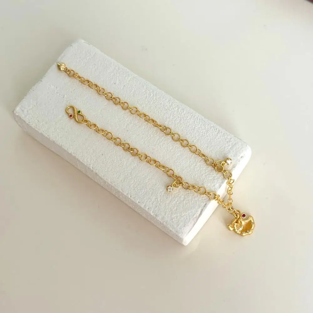 KAKODIY gold-plated personalized luxury custom 925 sterling silver women's flower pendant bracelet detail 1