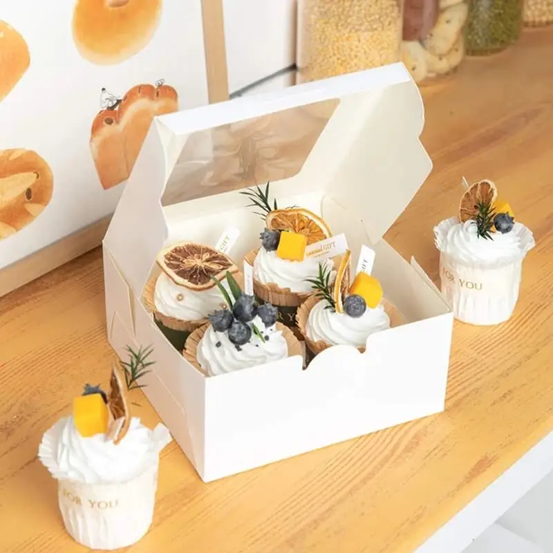 6 Cup Cake Box Dessert Boxes With Dunking Asauces Take Out Go Personalized Sushi