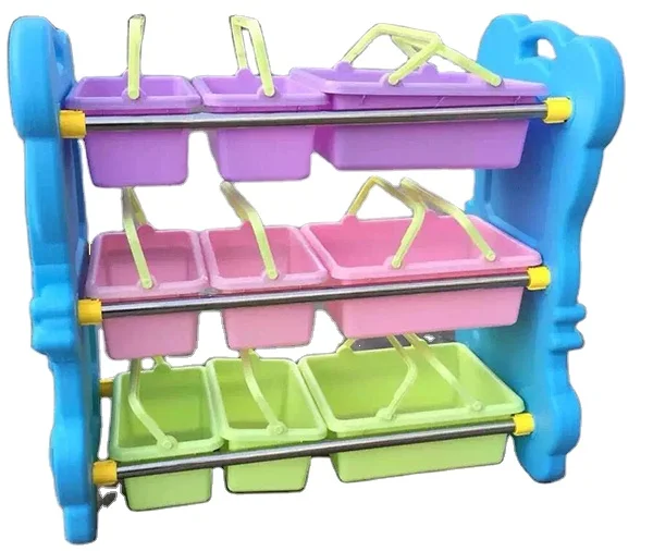 2017 New style mini plastic toy cabinet kids toy Storage rack carton baby toy collect box