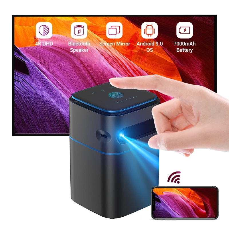 Hotack D042 Mini Smart Projector - Portable WiFi DLP Home Theater
