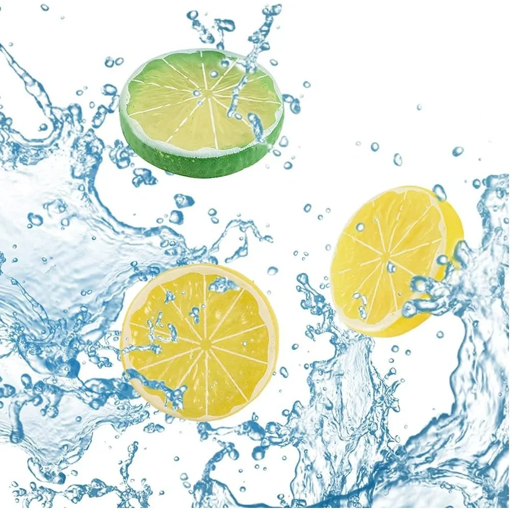 Artificial Lemon Slices Simulation Lemon Blocks Double Side Decorative for Lemon Party Decor Tumbler Topper DIY Fake Fruit Model