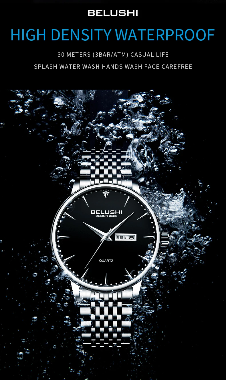 BELUSHI montre pour hommes Top marque montre à Quartz Design Simple montre-bracelet étanche Relogio Feminino