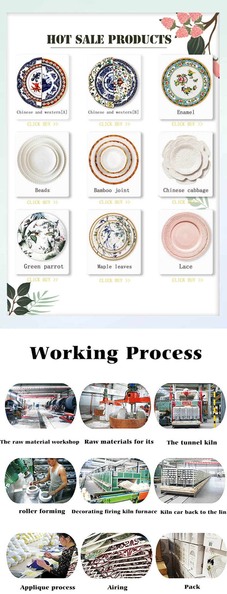 Elegant Sunflower Green Leaf Ceramic Dinner Set Jagged Gold Rim Wedding