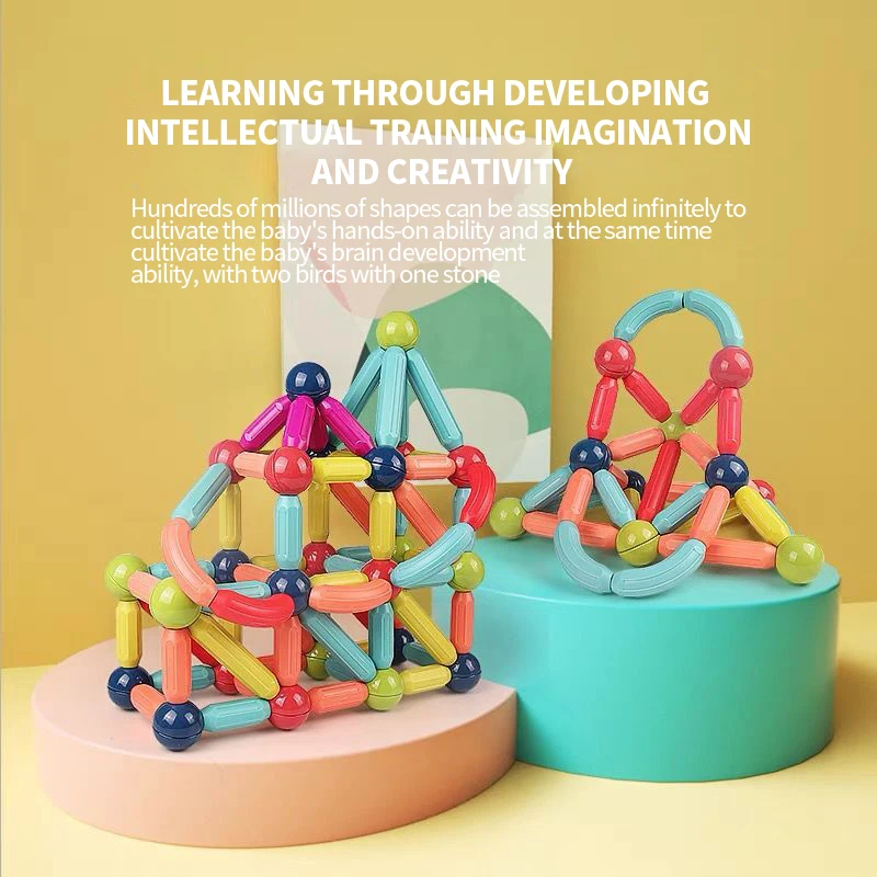 132 Pieces Early Education Rod Stick Kit Colorful Puzzle Diy Assembly Toys Toy