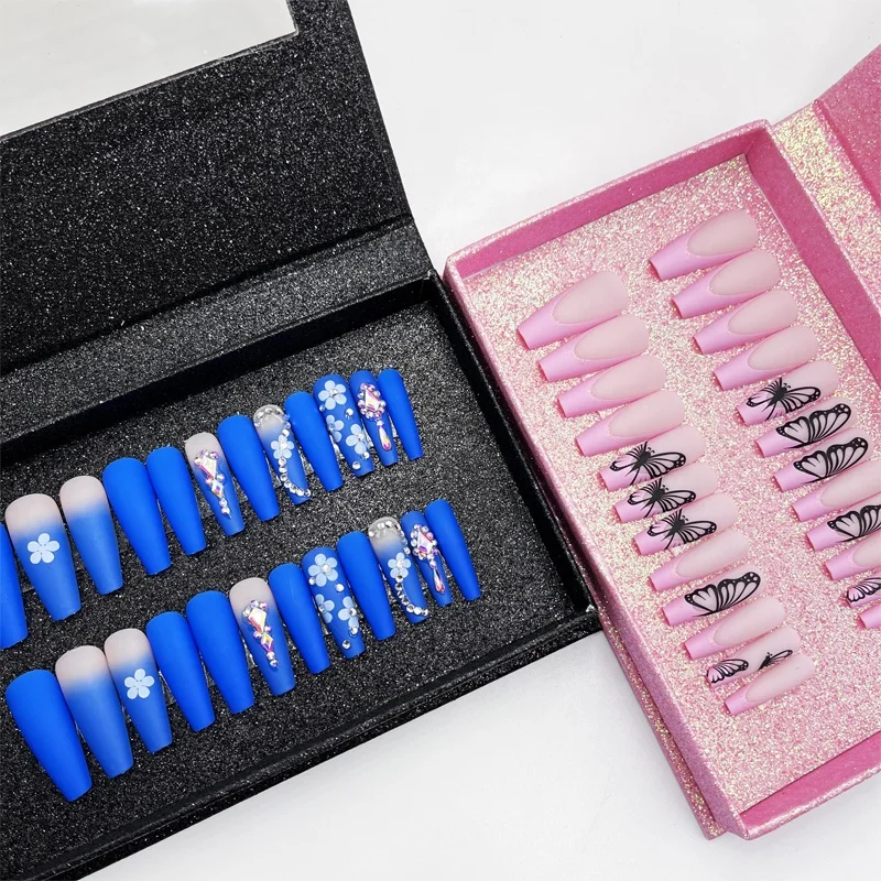 Wholesale Press On Nails And Toenails And Lashes Sets Long Luxury