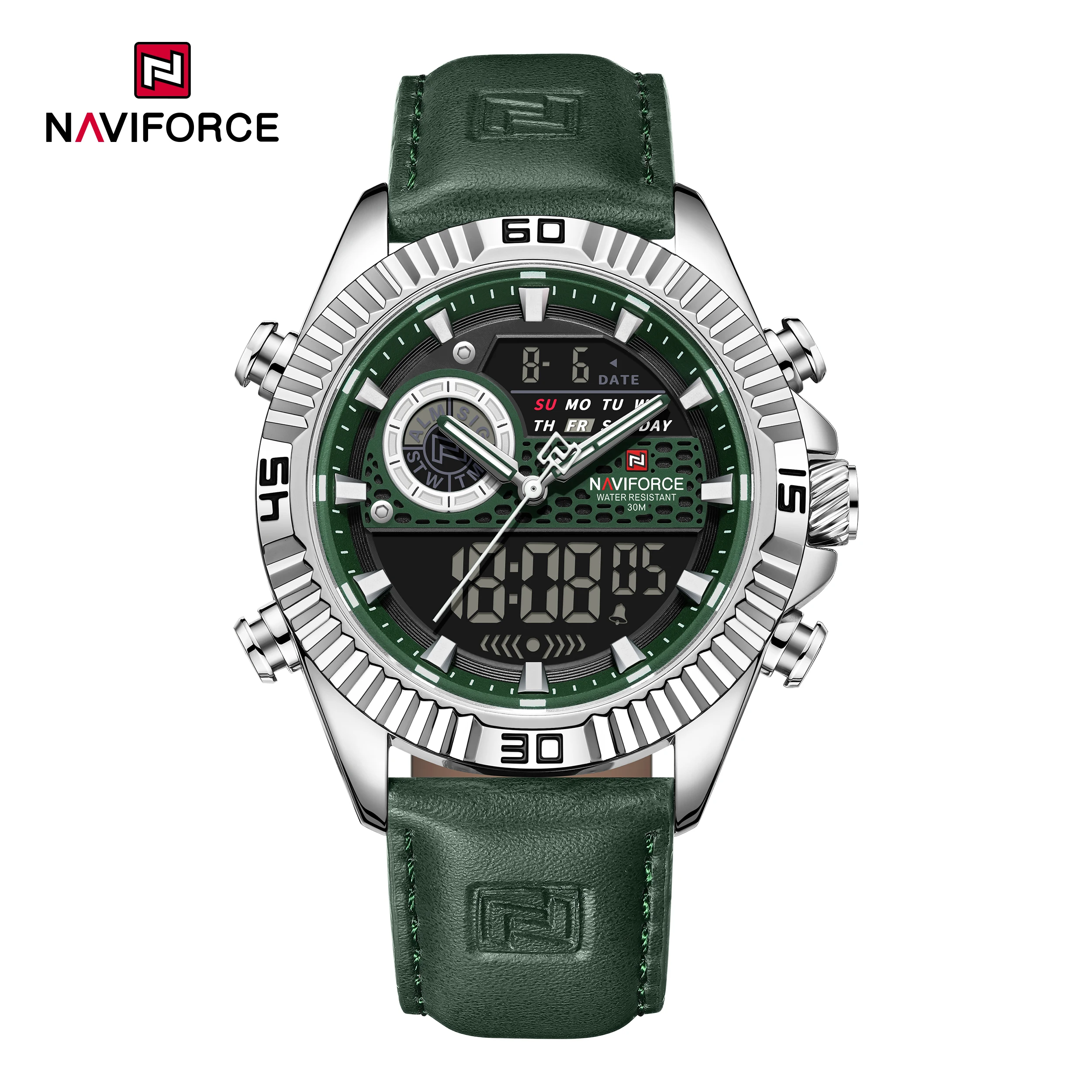 NAVIFORCE Men's Sport Quartz Analog LCD Watch