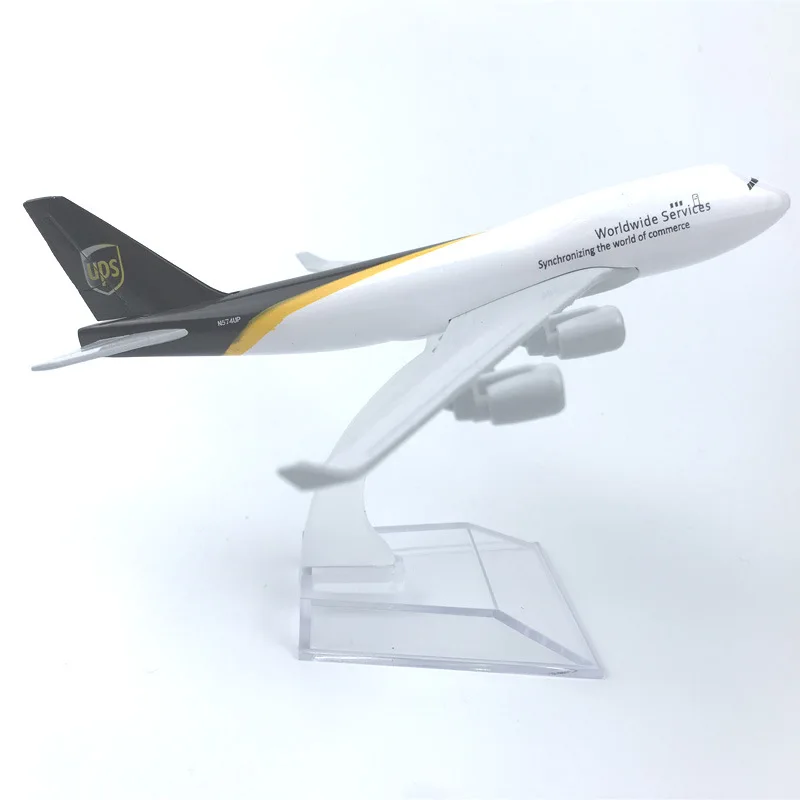 16CM Airplane Model UPS Cargo Logistics Boeing 747 B747 Airlines Aircraft Diecast Metal Plane Model Toy Gift Collection