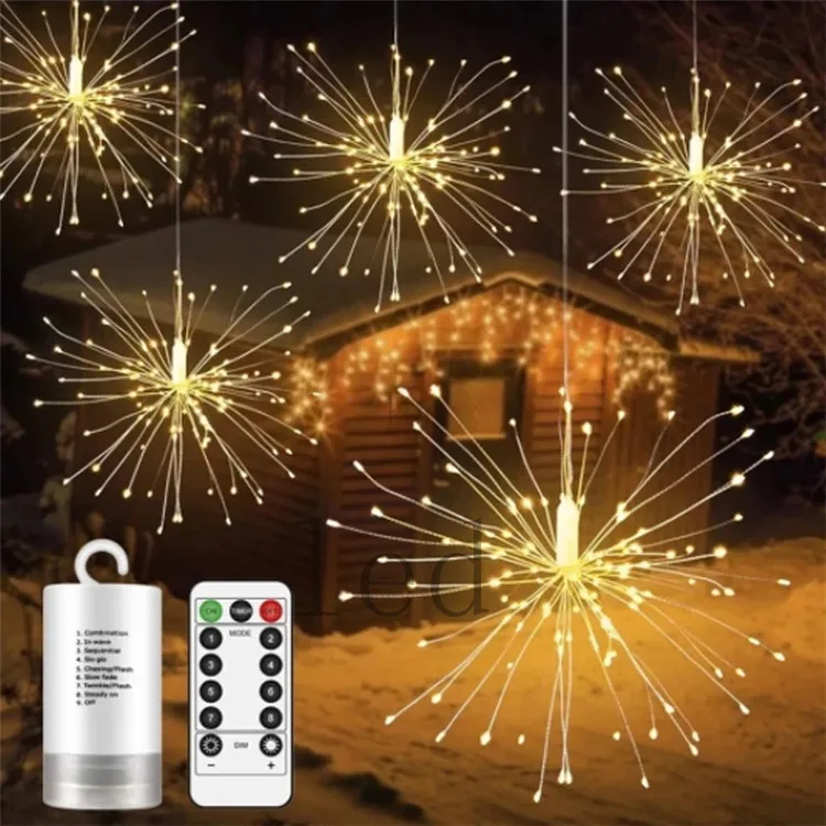 Starburst Firework Shining Colorful Optical Table Ornaments Christmas Gift Decoration Lights Mini LED Christmas Tree