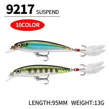 Luya Bait 95mm/13g Bait Floating Mino with a Bristle Hook, a Bionic Upturned-mouth Bait for Sea Bass Fishing – Hooks – view 5