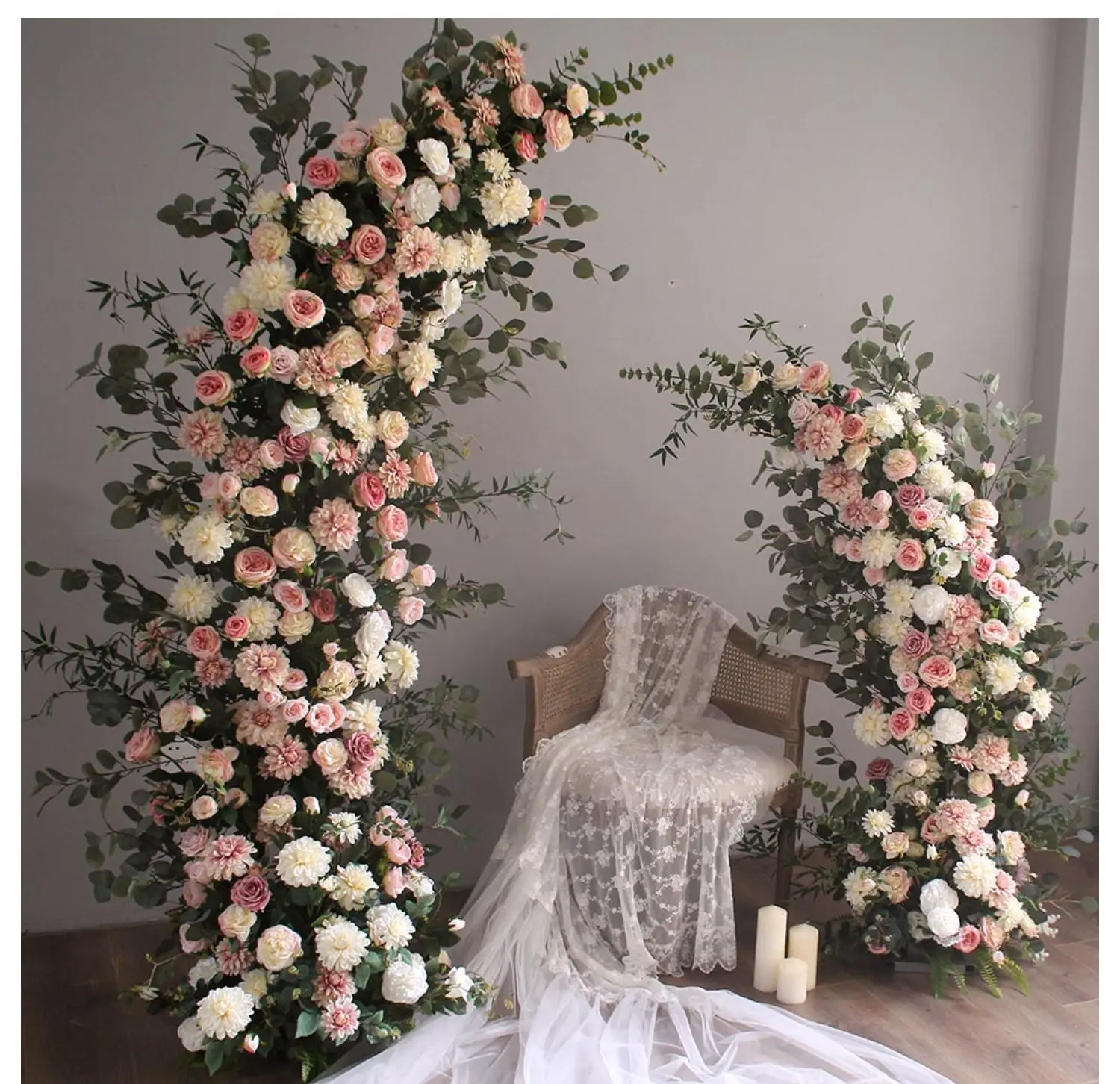 Yq015 New Artificial Flower Arch Backdrop Wedding Silk Rose Flower