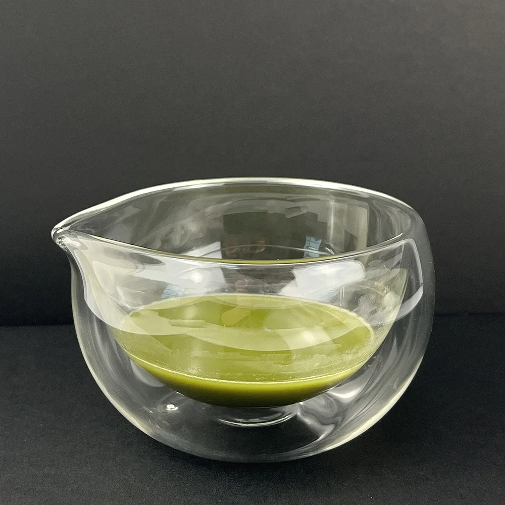 ZENRC 540ml 18.5 oz Heat-Resistant Borosilicate Glass Matcha Green Tea Bowl Double Walled Matcha Ceremony Chawan Cup Japan Tableware