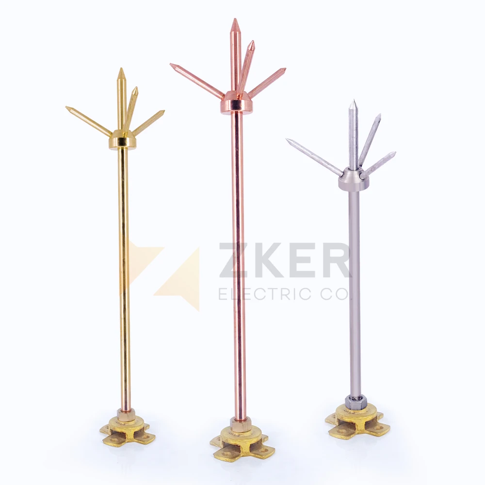 Franklin Air Terminal Rod Pararrayos Copper Lightning Rod Protection System for Building Thunder Arrester Price