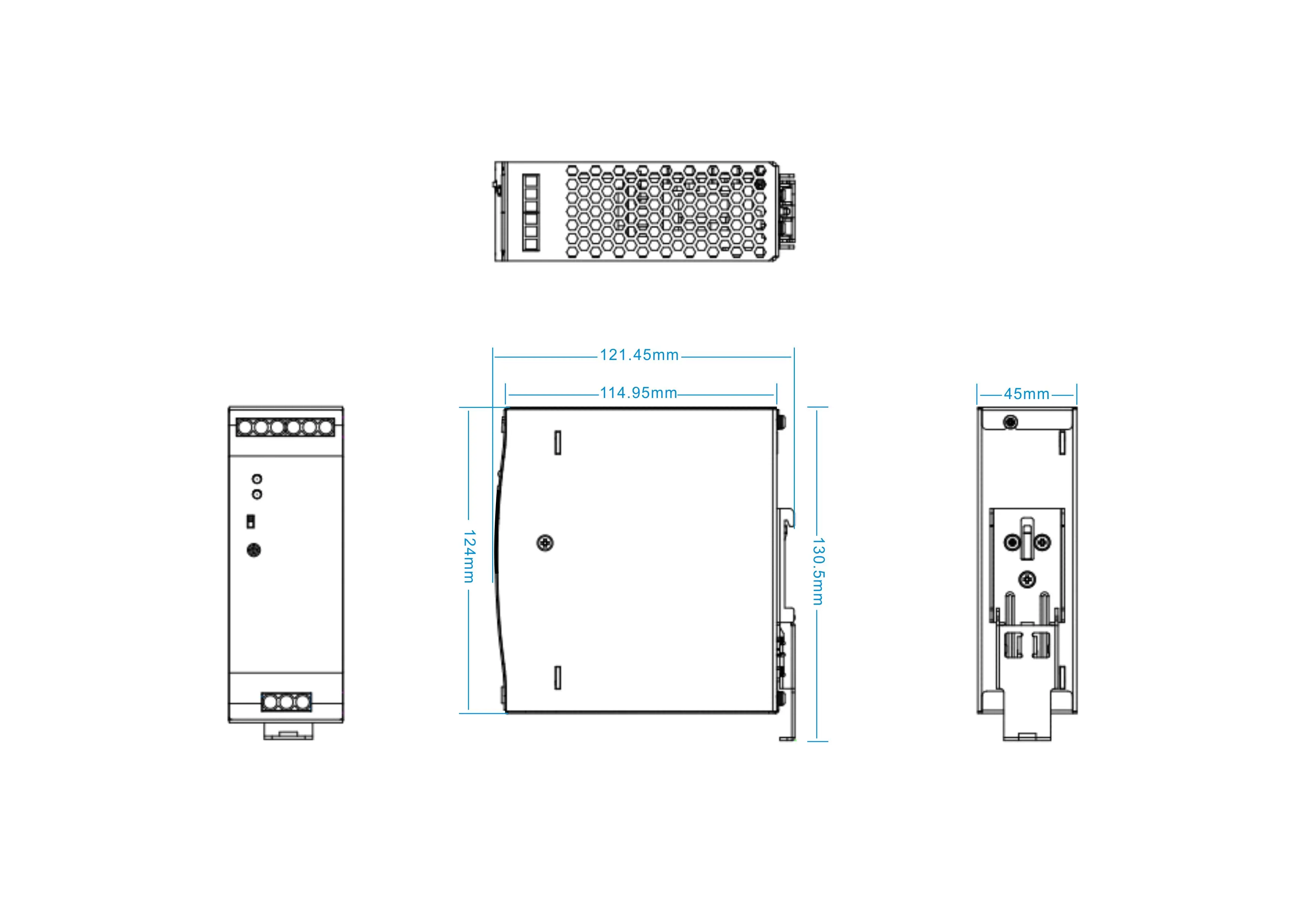 High Efficiency 240v Power Supply Desktop Adaptor For Industrial Din ...