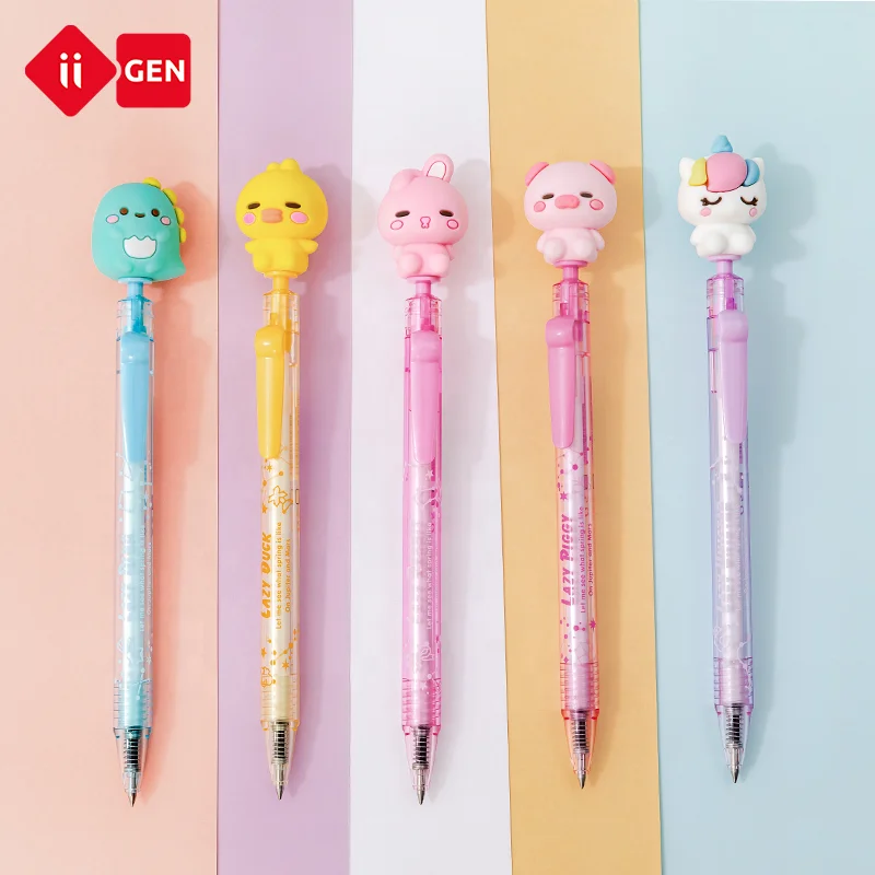 Ручки для письма с мультяшными животными IIGEN нейтральные черные ручки канцелярские принадлежности школы офиса милые Мультяшные гелевыми чернилами