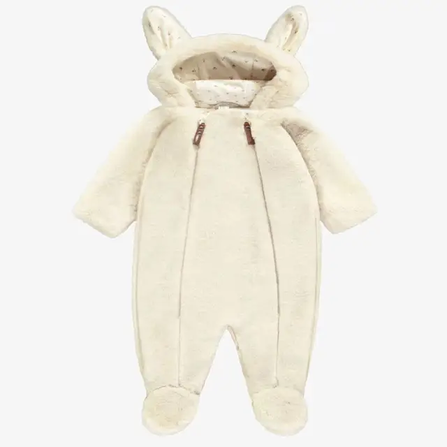 New Infant Apparel Plush Handbag Outerwear and Warm Feet Overalls