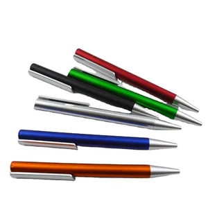 New Design Gift Ball Pen Customized Logo Colorful Plastic Clip Push Action Ballpoint Pen with Wide Clip