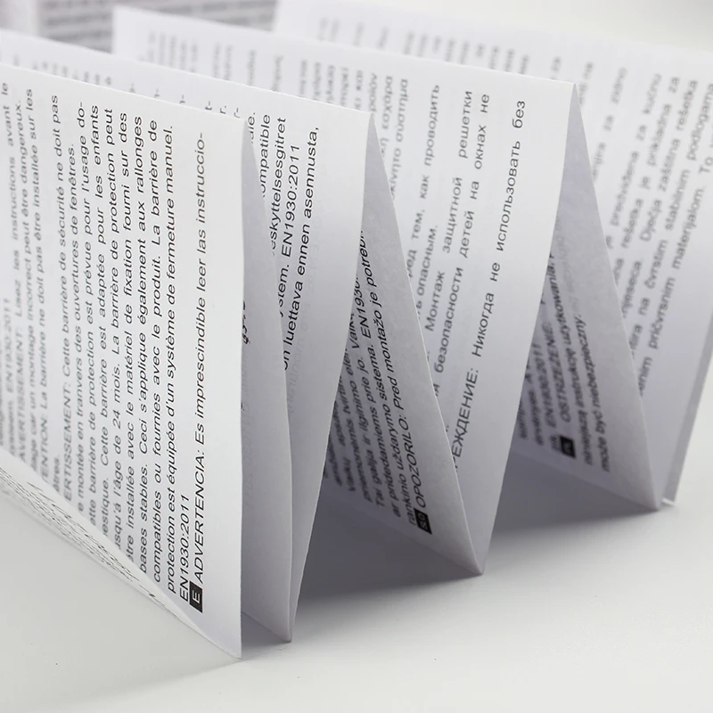 Сертифицированная Fsc черная Складная бумага с напечатанным руководством пользователя Ручная